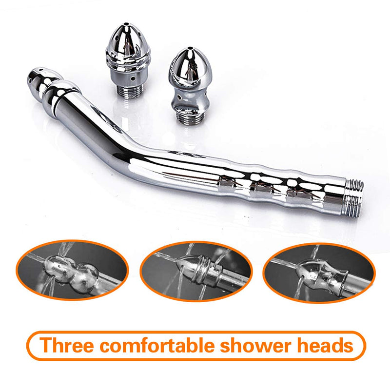 [Australia] - Metal Enema Handheld Shower, Shower Enema 3 Heads Nozzle System for Colonic Cleanse Kit - with 150CM Hose and Water Tank Hook (2 Style) 