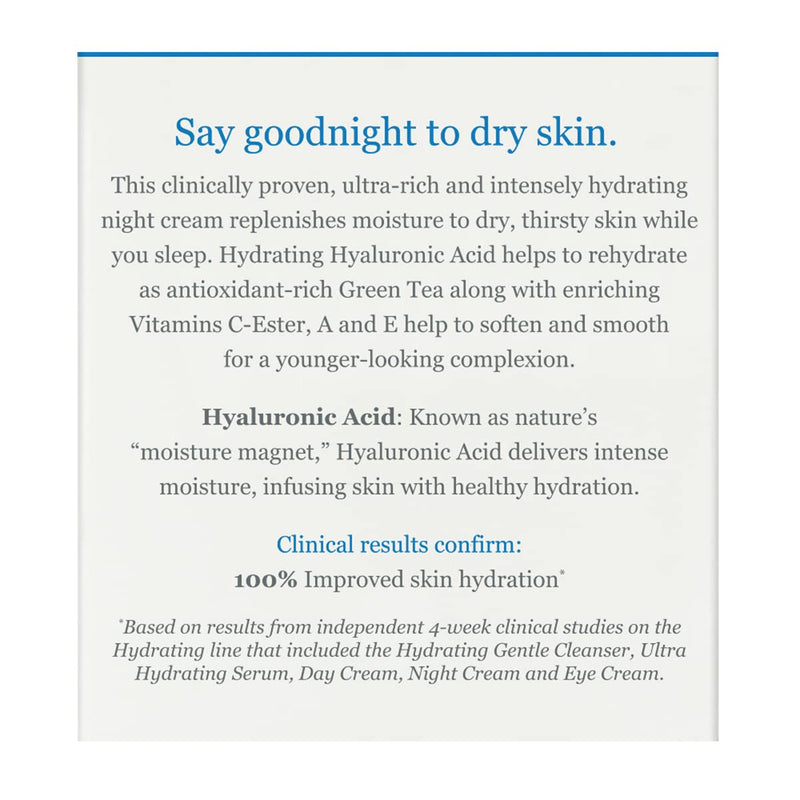 [Australia] - DERMA E Ultra Hydrating Advanced Repair Night Cream – Overnight Face Moisturizer with Anti-Aging Squalane, Hyaluronic Acid and Ceramides to Smooth and Nourish, 2 Oz 