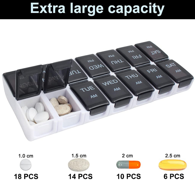 [Australia] - Weekly Pill Organizer 2 Times a Day, ZTMY Detachable Pill Box Pill Case Medicine Storage Box for Pills , Vitamins, Medication and Tablets 