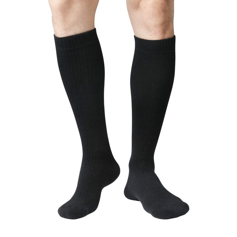 [Australia] - MD 6 Pairs Compression Socks 8-15mmHg for Women & Men Cushion Knee High Socks 9-11 Black (6 Pairs) 