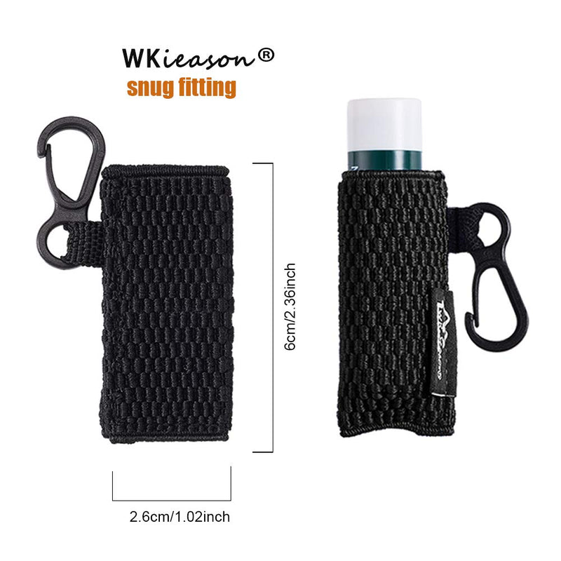 [Australia] - WKieason Lip Balm Sleeves Holder Keychain 3pcs Clip on Chapstick Keychain Holder Pouch Tight-Knit Elastic Lipstick Key Chain Holder (Black) Black 