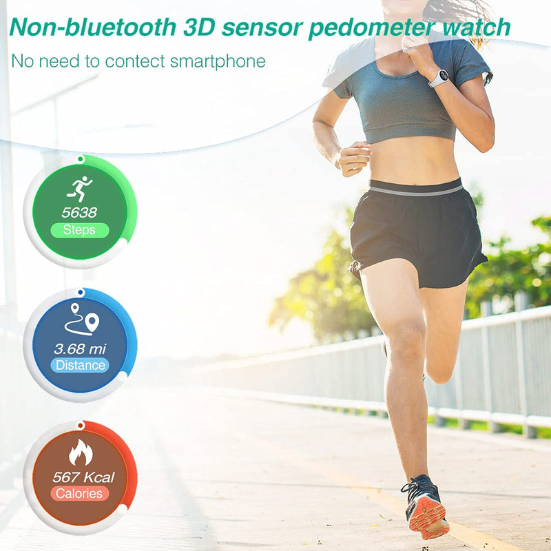 [Australia] - Led Digital Pedometer Watch , Digital Steps Tracker , Non-Bluetooth, Vibrating Alarm Clock, Stopwatch, Great Gift for Children Teens Girls Boys Women Green 