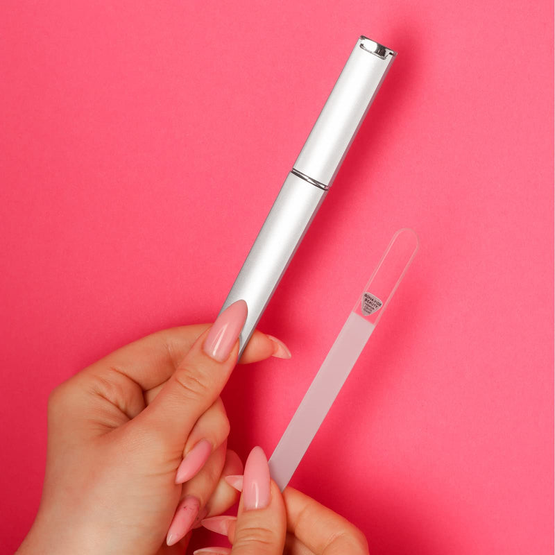 [Australia] - Glass Nail Files for Natural Nails by Bona Fide Beauty - Crystal Nail Filer Made in Czech Republic Clear 