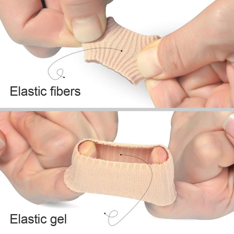 [Australia] - Cuttable Toe Tubes Sleeves 5 Pack, Made of Elastic Fabric Lined with Silicone Gel. Toe Sleeve Protectors Relief Toe Pressure Pain, Corn and Calluses Remover For Medium Toe 3.93 Inch (Pack of 5) 