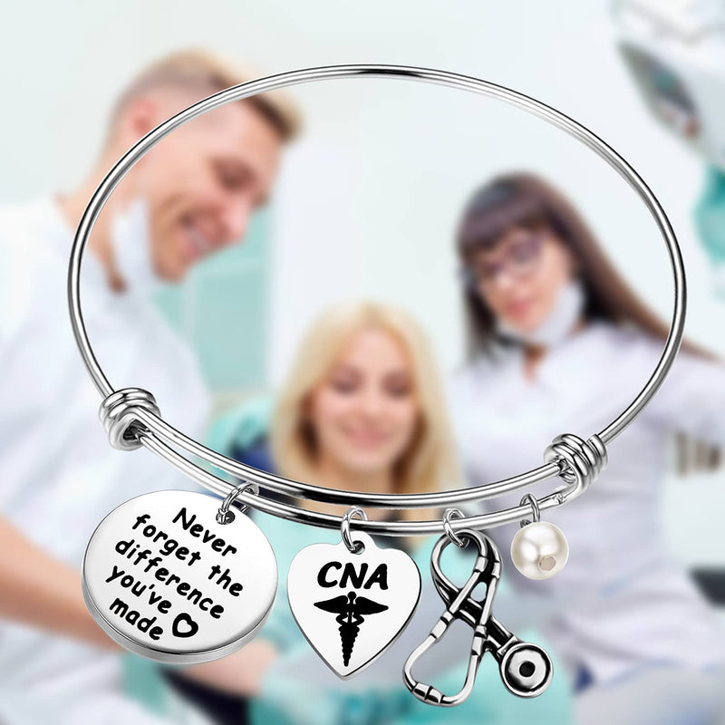 [Australia] - WSNANG CNA Bracelet Certified Nursing Assistant Gift Nursing School Graduation Gift Never Forget The Difference You've Made Bracelet CNA Difference BR 