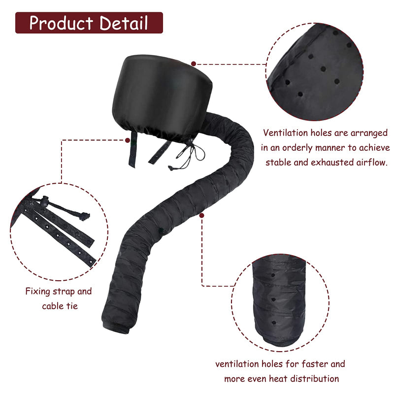 [Australia] - hadio Bonnet Hood Hair Dryer, Adjustable Hair Dryer Hood Bonnet for Hand Held Hair Dryer Cap Bonnet, Stretchable and Extended Hose Length Hair Drying Bonnet for Hair Care, Styling &Deep Condition 