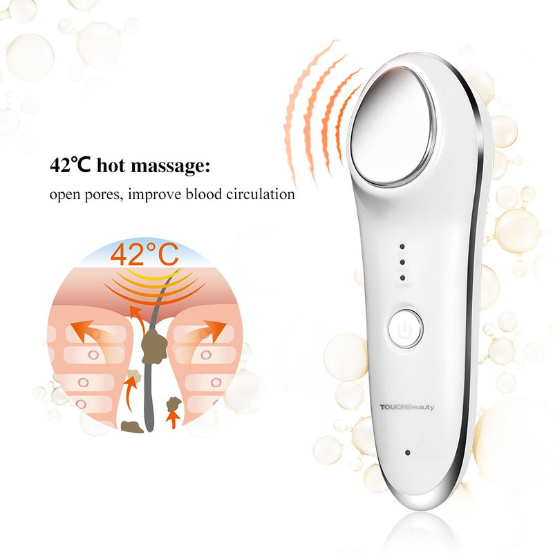 [Australia] - TOUCHBeauty Hot & Cold Facial Massager - Handheld Sonic Vibration Skin Rejuvenating Relaxation Device for Smoother Tighter Face, Skincare Warming & Cooling Beauty Tool for Women 