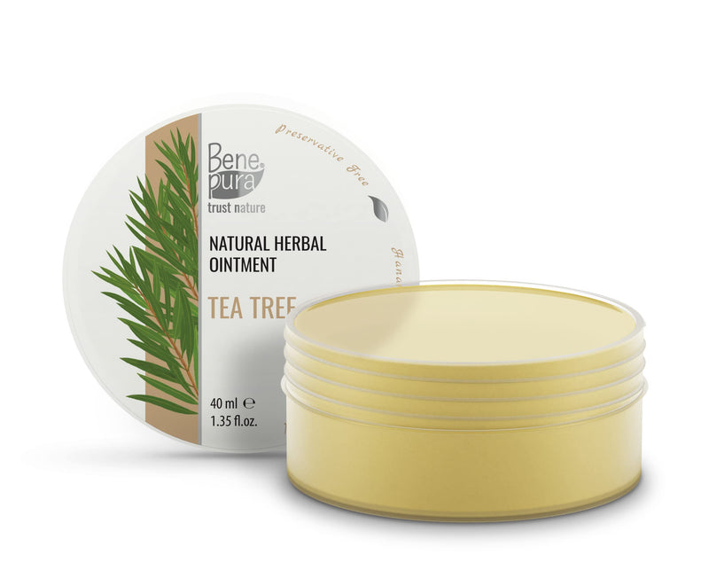 [Australia] - BenePura Tea Tree Oil Ointment for Skin Irritations - Itching and Burning Skin Relief, Suitable for Eczema and Psoriasis - Reduces Acne and Rashes - 100% Natural Balm - 1.35 fl. Oz 