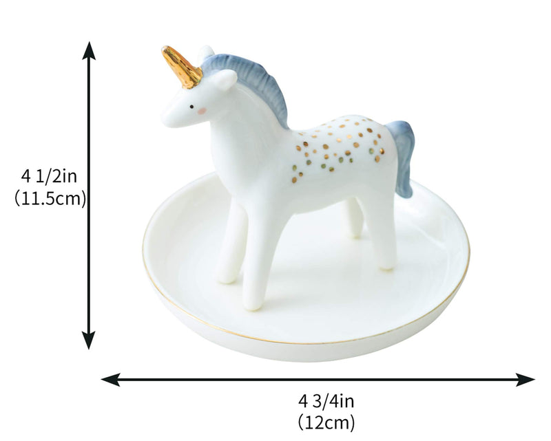 [Australia] - Vellarr Unicorn Ring Holder Dish Ceramic Jewelry Plate Jewel Display Organizer Trinket Tray, Engagement Wedding Gift 