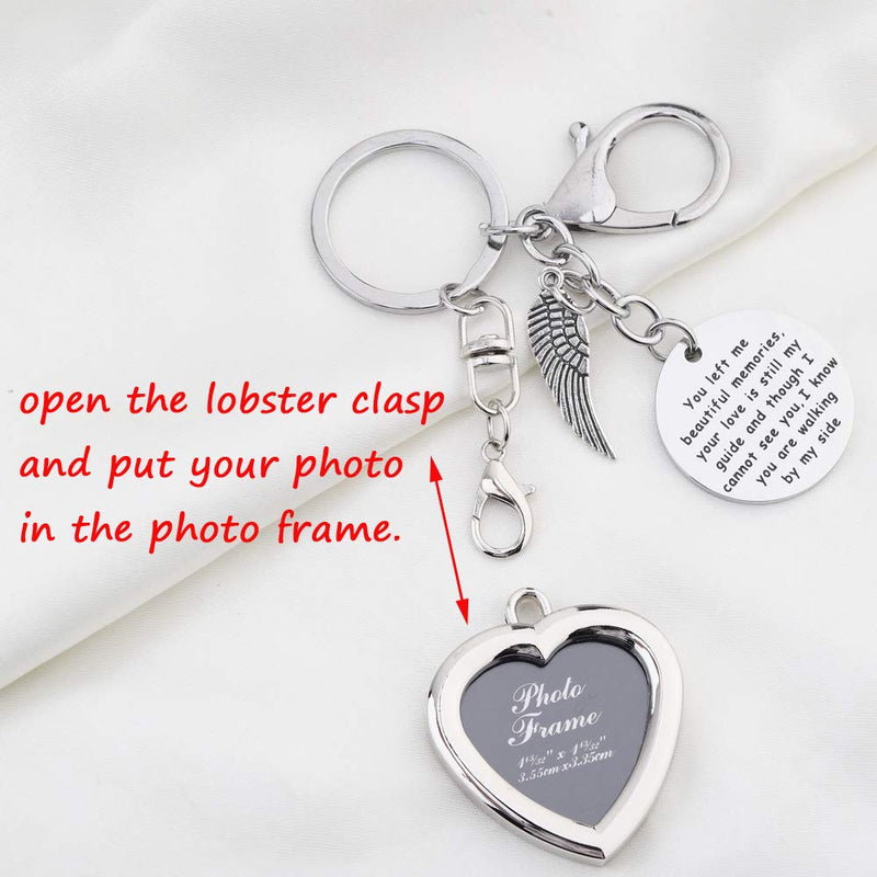 [Australia] - KUIYAI Memory Keychain for Loss Picture Frame Keychain You Left Me Beautiful Memories Keychain in Memory of Jewelry Gift Remembering Loss of One You Loved 