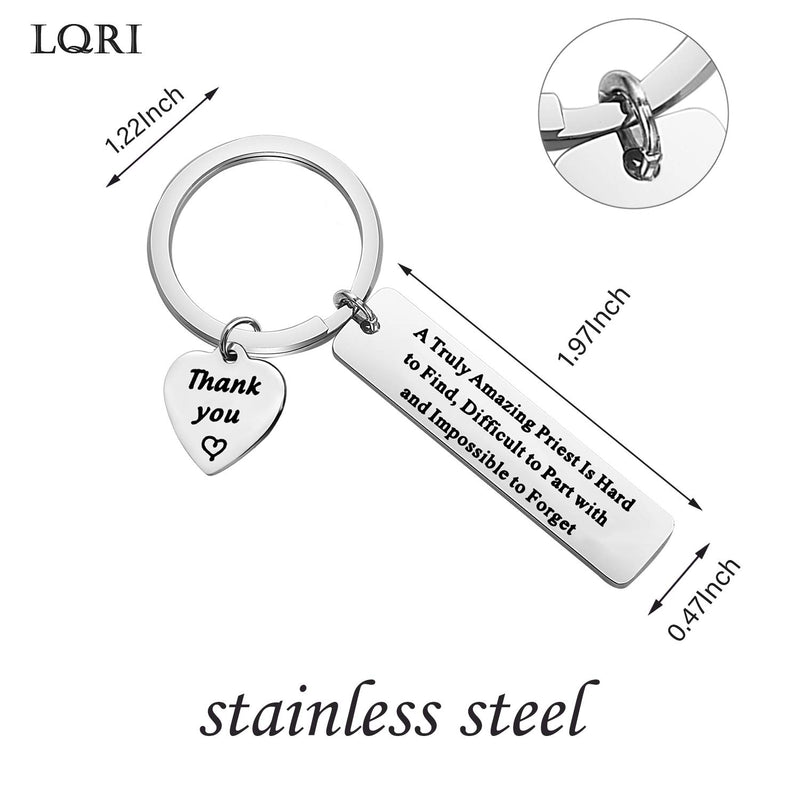 [Australia] - LQRI Catholic Priest Gift Priest Appreciation Gift A Truly Amazing Priest is Hard to Find and Impossible to Forget Keychain Gift for Priest Leaving Retirement Gift k-amazing priest 