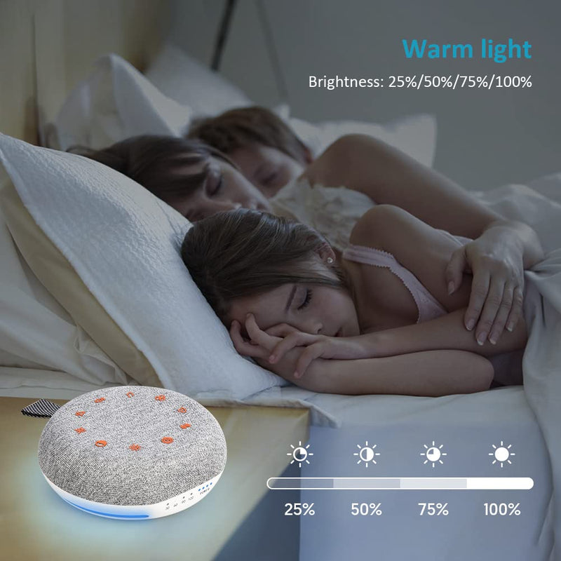 [Australia] - Heavtuen,White Noise Machine ,Portable Sound Machine with 40 Natural Soothing Sounds, USB Rechargeable ,20 Levels of Volume ,Sleep Sound Timer & Night Light for Baby Kids Adults 