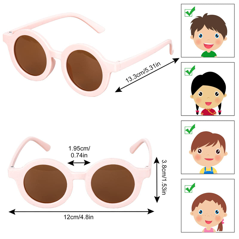 [Australia] - Whaline 8 Pairs Kids Sunglasses Round & Flower Shape Decorative Glasses Colorful Cute Eyewear for Baby Girl Boy Teens Summer Beach Party Photography Booth Prop Accessories 