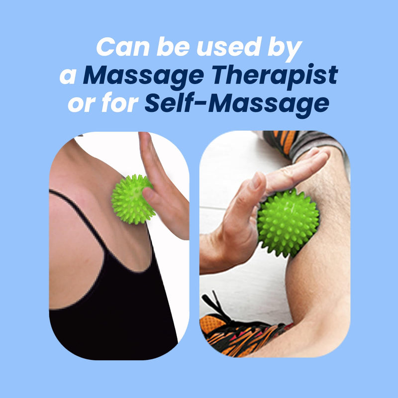[Australia] - ResultSport Lacrosse & Spike Massage Ball Set with Storage Bag, Plantar Fasciitis Recovery, Trigger Point Massage, Deep Tissue Myofasical Relief (Lime) Lime 