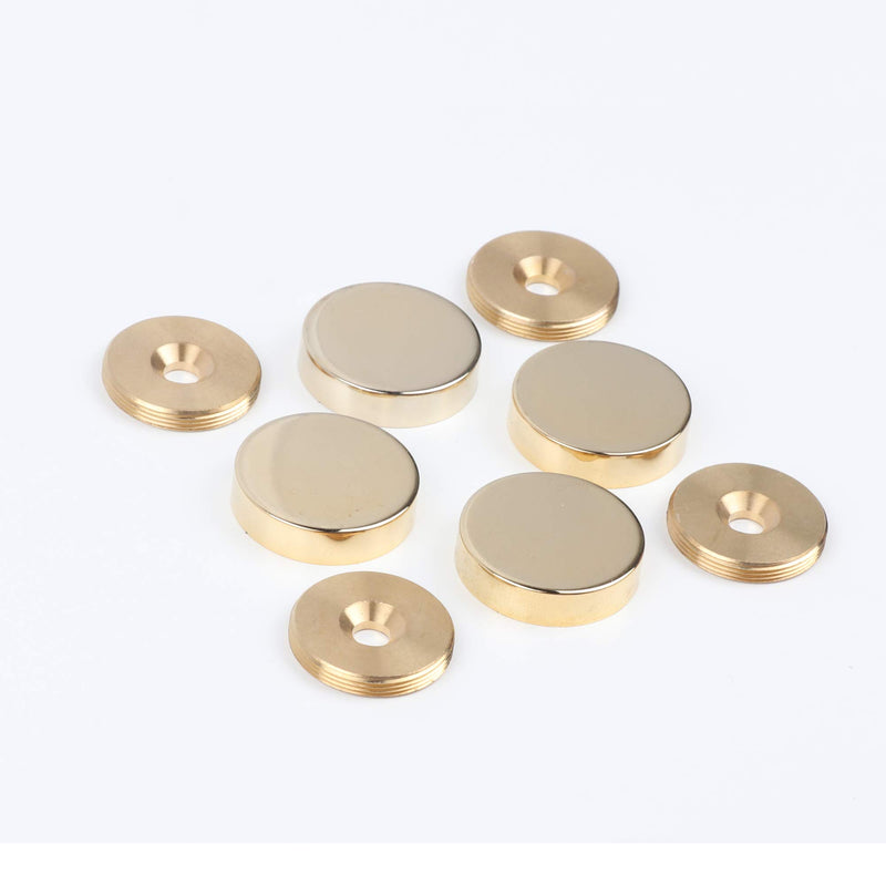 [Australia] - Mirror Screws,Brass Cap Decorative Mirror Nails,1",Polished Gold,4 Pack Circle:1" 