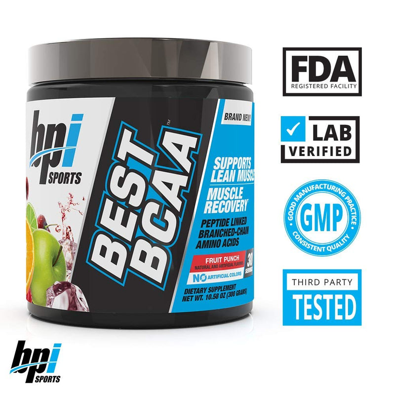 [Australia] - BPI Sports Best BCAA - Building Blocks of Protein and Muscle - Post-Workout Recovery - Weight Loss Support - Fruit Punch, 30 Servings, 300 grams 30 Servings (Pack of 1) 