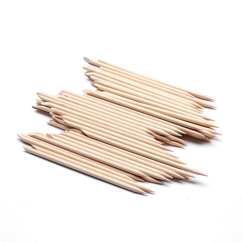 [Australia] - 200 Pcs Orange Sticks for Nails - Borogo Orange Wooden Nail Sticks Double Sided Multi Functional Cuticle Pusher Remover Manicure Pedicure Tool 