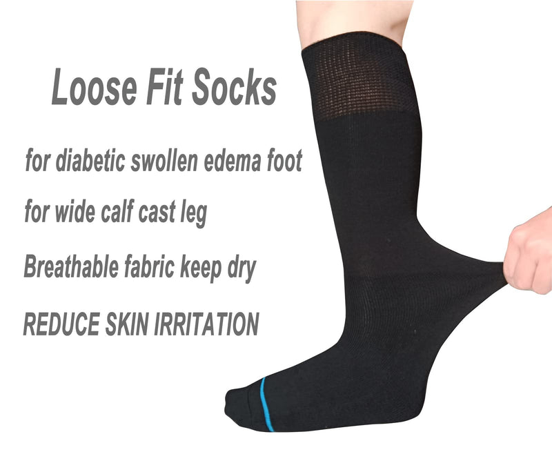 [Australia] - Walking Boot Socks Replacement Sock Liner for Orthopedic Walker Brace,Tube Socks Under Air Cam Walkers and Fracture Boot Cast Surgical Leg Cover Black 4 Pack 