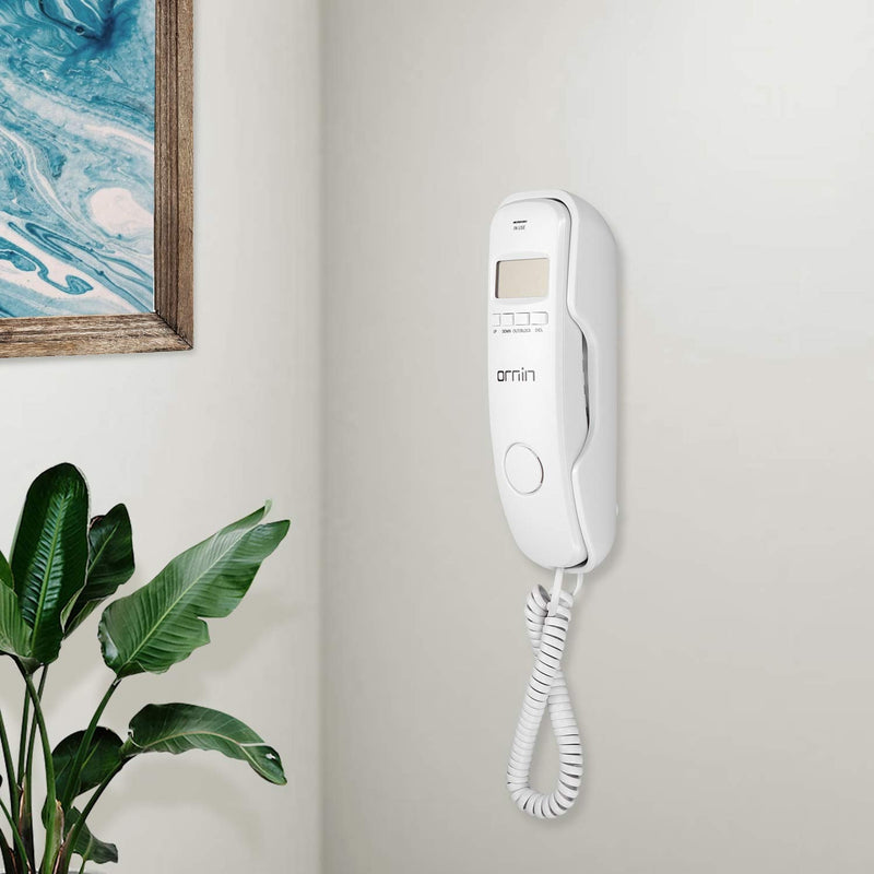 [Australia] - Ornin T112 Trimline Corded Telephone with Caller ID(Off-White) Off-White 