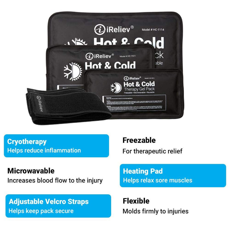 [Australia] - Ice Pack for Hot & Cold Therapy Gel Pack - Hot & Cold Relief, Reusable, Freezable & Microwaveable, Pain & Muscle Soreness, Arm, Leg, Knee, Shoulder, Back Pain Relief, Compression Pack & Strap Small (Pack of 1) 