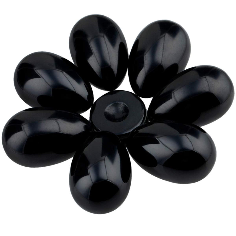 [Australia] - Nupuyai Crystal Egg with Stand for Home Decoration,Carved Polished Stone for Reiki Chakra Healing Obsidian #4-black/Obsidian 