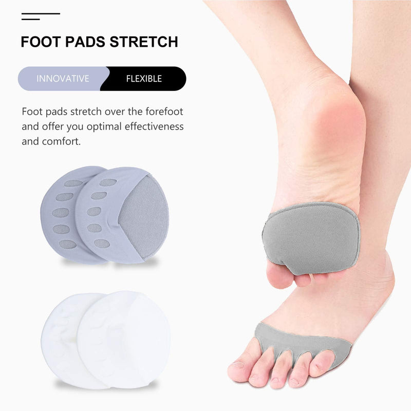 [Australia] - EXCEART 3 Pairs Honeycomb Fabric Forefoot Pads Anti-Slip Invisible Half-Toe Cushion Soft Metatarsal Pads Breathable Invisible Forefoot Pads for Foot Pain Relief 