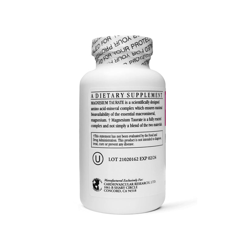 [Australia] - Cardiovascular Research Magnesium Taurate 125 mg, Creamy White, 180 Capsules (MAGT2) 180 Count (Pack of 1) 