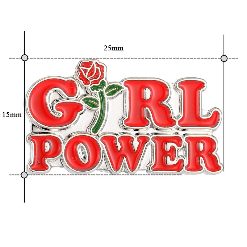 [Australia] - GuDeKe Girl Power Red Rose Feminism Women's Feminist Pin Brooch 