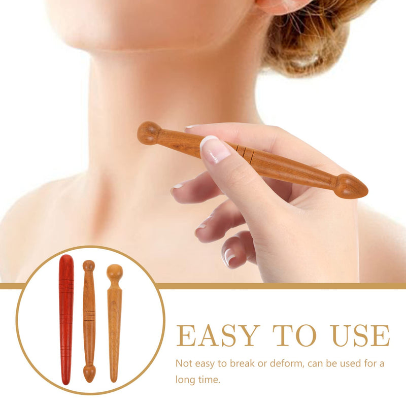 [Australia] - Wooden Acupressure Pen Reflexology Stick 3Pcs Manual Acupressure Pen Wooden Thai Massage Stick Trigger Point Massager Tool Deep Tissue Massage Rod for Men Women Body Feet Muscle 