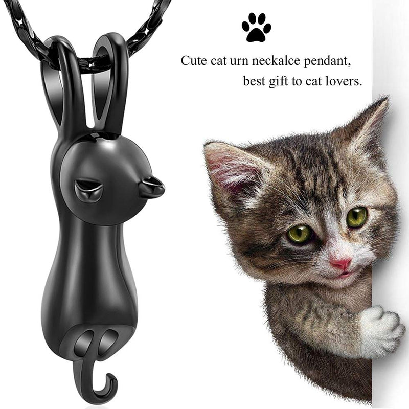 [Australia] - Imrsanl Pet Cremation Jewelry for Ashes Memorial Ash Jewelry Keepsake Cat Urn Pendants for Animal Ashes Necklace Black 