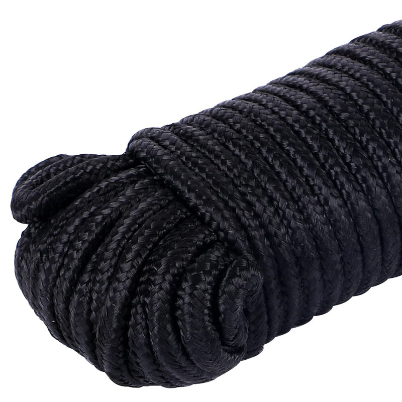 [Australia] - PerkHomy 90 ft 1/4 inch (7mm) Nylon Poly Rope Flag Pole Polypropylene Clothes Line Camping Utility Good for Tie Pull Swing Climb Knot (Black) Black 