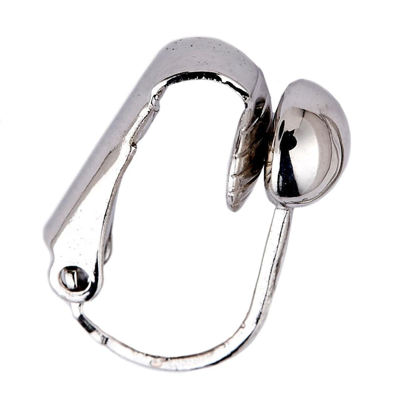 [Australia] - Silver Plated Heart Clip On Earrings With Cubic Zirconia Crystals - Nafisa S 