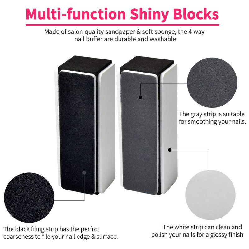 [Australia] - Nail Buffers Blocks,TsMADDTs Shine Nail Buffers Blocks 4-Way Nail Buffer Blocks Glass Nail File Shiny Buffer Block for Natural Nail 5pcs Manicure Nail Care Tools 