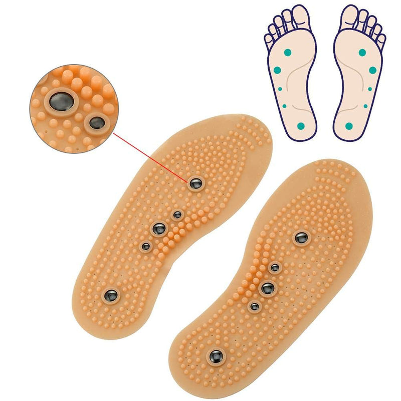 [Australia] - Magnetic Insoles for Men Women Acupuncture Points Massaging Shoes Pads Breathable Cure Foot Odor Orthotic Shoe Inserts(41-45-Orange) 41-45 Orange 