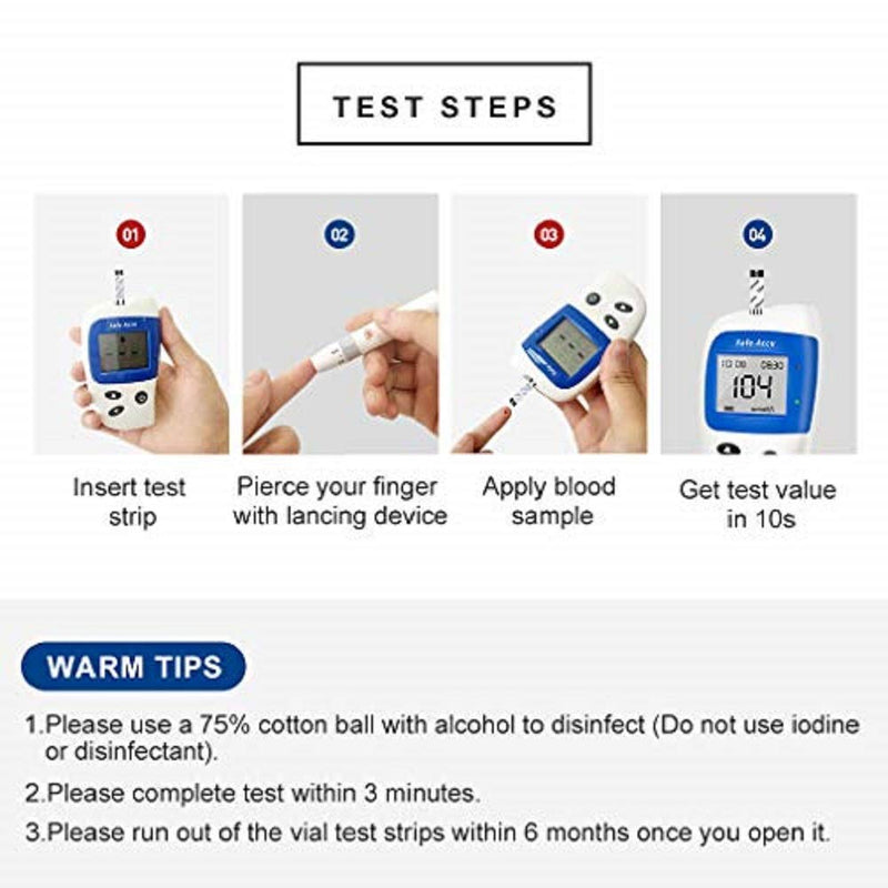 [Australia] - sinocare (Safe Accu2) Glucose Test Strips / Blood Sugar Test Strips 50 pcs No Code/ for sinocare Safe ACCU2 Blood Glucose Monitor Only 