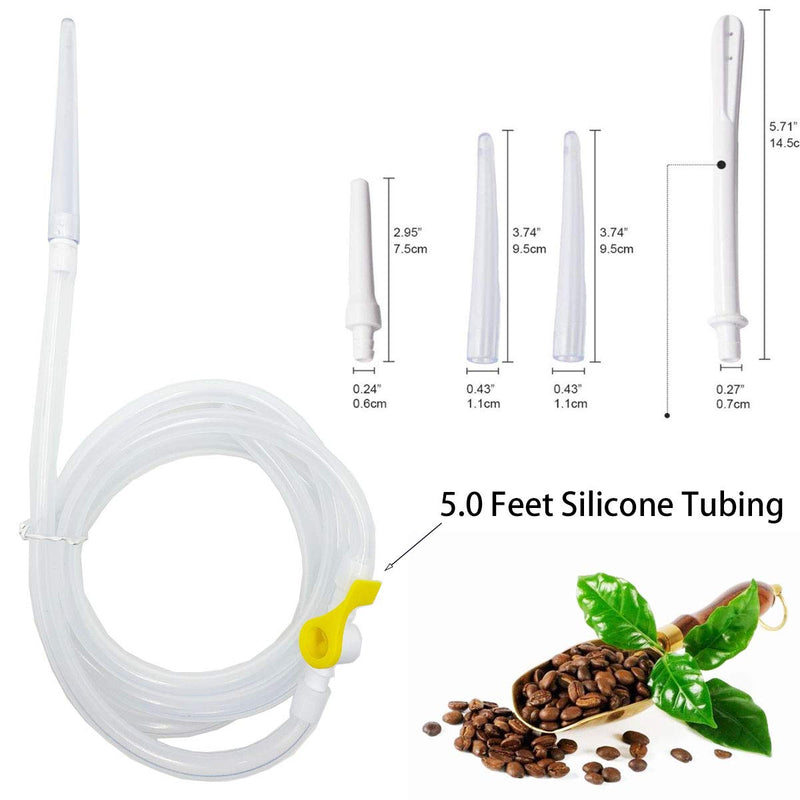 [Australia] - Smokitcen Enema Kit – 2L Enema Bag– 5.0ft. Long Silicone Hose – 5 Multi-Size Reusable Tips – Controlled Water Flow – for Colon Detox Cleanse Enemas 
