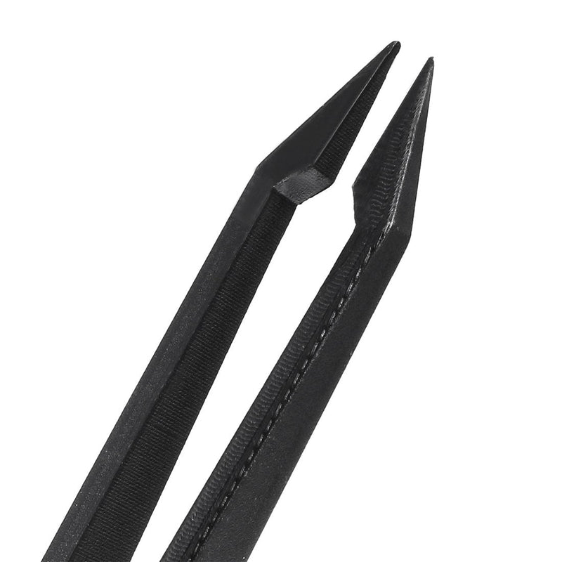 [Australia] - sourcingmap Plastic Anti-Static Tweezers, Precision Slant Point Tip for Craft DIY Beauty Electronics Repair Tool Black 20 Pcs 