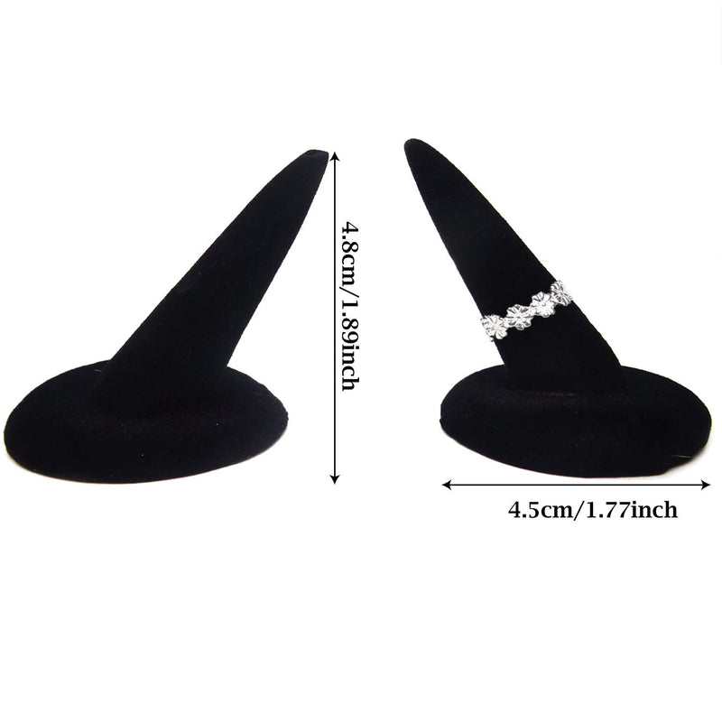 [Australia] - HONBAY 2PCS Black Velvet Finger Ring Display Stand Organizer Stand 