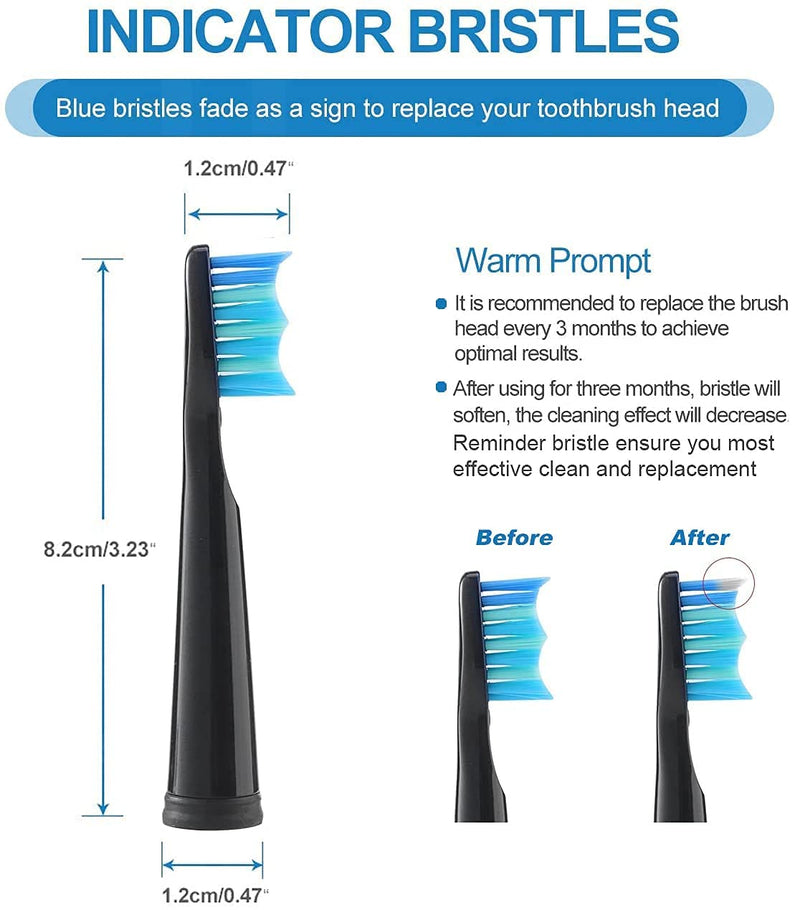 [Australia] - 5pcs Replacement Toothbrush Heads for Fairywill D7/D8/FW507/FW508, FW551/ FW917/ FW959/ FWD1/ FWD3 Black 