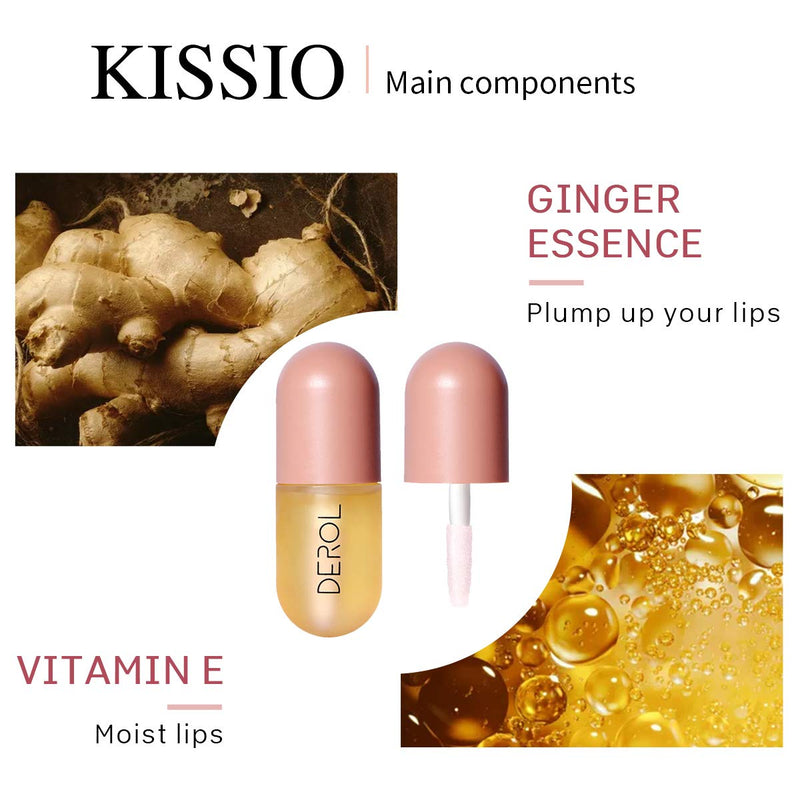 [Australia] - KISSIO Lip Plumper,Natural Lip Plumper,derol Lip Plumper Set,lip plumping lip gloss,lip plumper gloss,Lip Enhancer Make Lips Fuller and Moisturizing 5.5ml,Beautiful Fuller,Lip Mask 02#Light color 