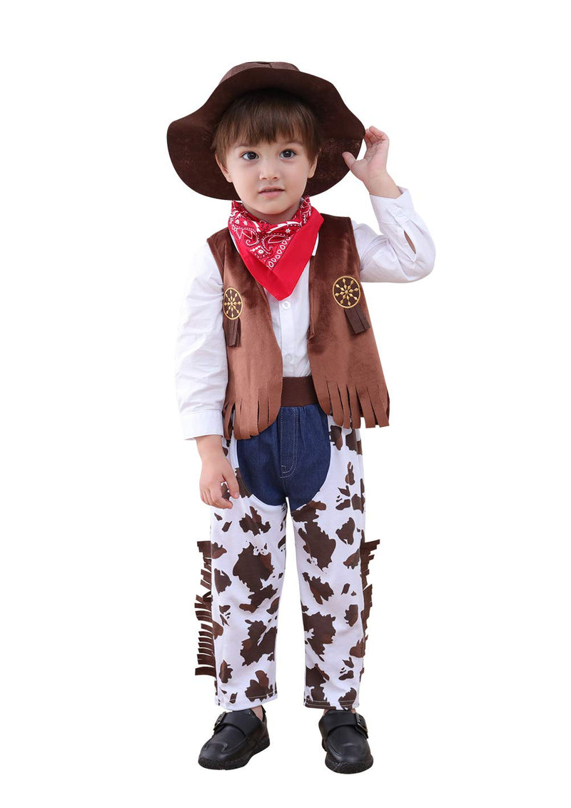 [Australia] - May's Baby Western Cowboy Style Kids Costume Set Cosplay Costume Brown a 18-24 months 