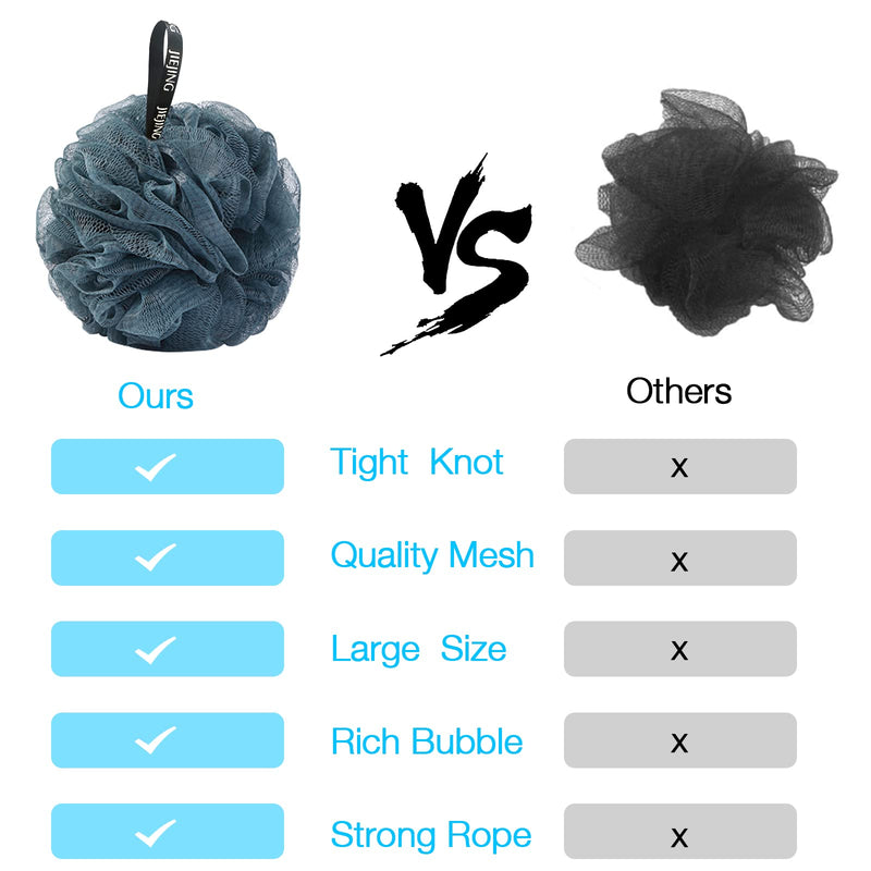 [Australia] - Bath Sponge Shower Puff Soft Loofah Sponge Pouf Exfoliating Mesh Shower Ball for Adults Men Women 2 Count (Pack of 1) 
