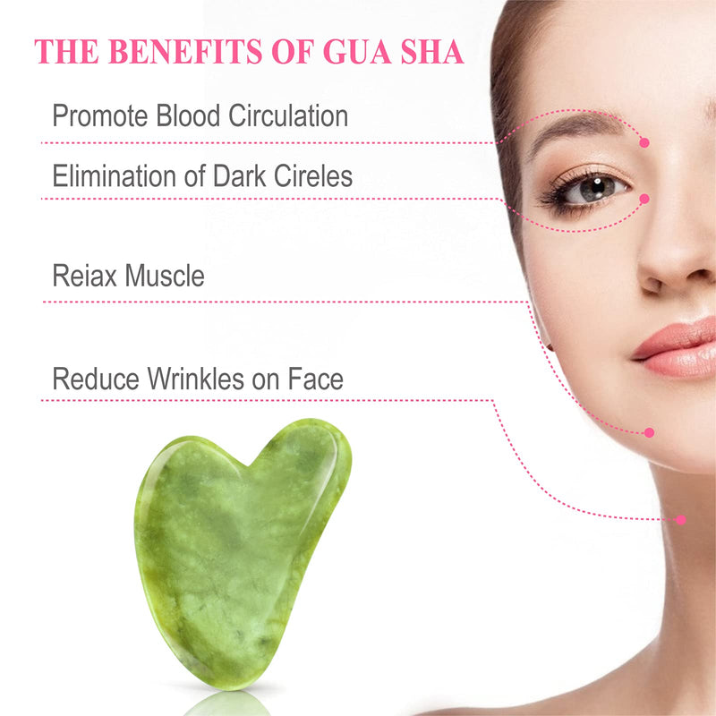 [Australia] - Gua Sha Facial Tool - Jade Stone Guasha Board for Face Body Sculpting/Boost Radiance of Complexion - Natural Gua Sha Scraping Tool 