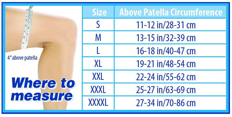 [Australia] - OrthoSleeve KS7+ Adjustable Knee Brace for perfect fit to relieve knee pain, tendonitis pain, swelling and reduce inflammation. X-Large 