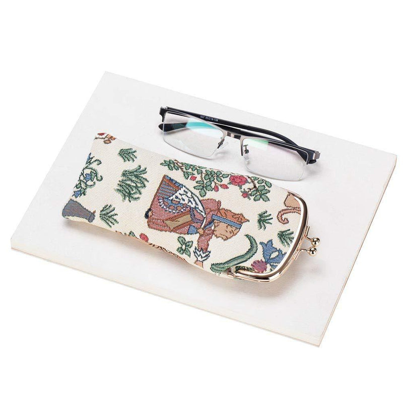 [Australia] - Signare Tapestry Glasses Case for Women Eyeglass Case with Garden Flower and Creatures Alice in Wonderland 