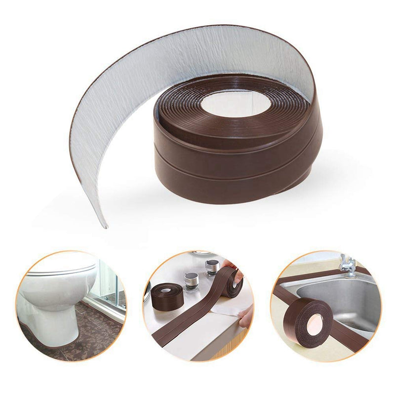 [Australia] - Waterproof Tape Caulk Caulk Strip 3.2m Sealant Tape Flexible Self Adhesive Tape Sealing Strip for Kitchen Bathroom Toilet Wall Sink Basin Edge(22mm x 3.2m-Brown) 