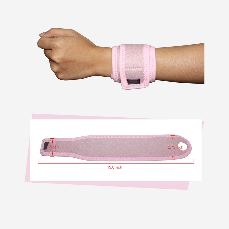 [Australia] - 2Pack Version Profession Wrist Support Brace, Adjustable Wrist Strap Reversible Wrist Brace for Sports Protecting/Tendonitis Pain Relief/Carpal Tunnel/Arthritis, Right&Left (Pink) Pink 