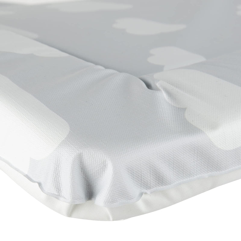 [Australia] - CuddleCo Baby Nappy Changing Mat - Waterproof, Anti-Roll Nursery Changing Table Topper with Curved Sides and Raised Edges - Clouds 
