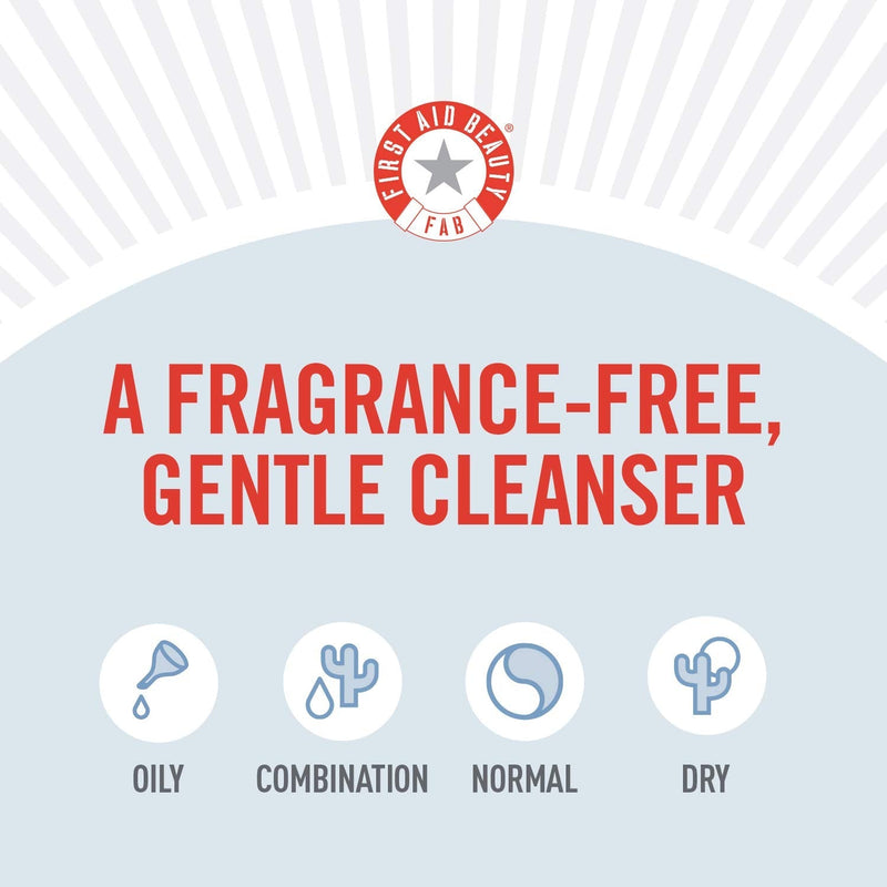 [Australia] - First Aid Beauty Pure Skin Face Cleanser, Sensitive Skin Cream Cleanser with Antioxidant Booster, 5 oz. 142 g (Pack of 1) 
