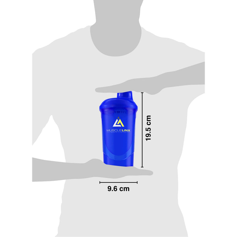 [Australia] - Protein Shaker Screw top 100% Leak Proof Drinks Bottle 600ml to 800ml by Musc (Stunning Blue) Stunning Blue Transparent 